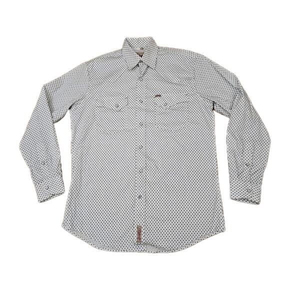 Rafter C Cowboy Collection Pro Flex 45 Performance Medium White Geometric Shirt - Picture 1 of 15